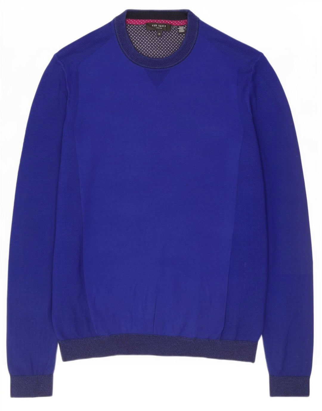 Ted Baker - Jersey de cuello redondo para hombre, talla 3, algodón azul marino mediano