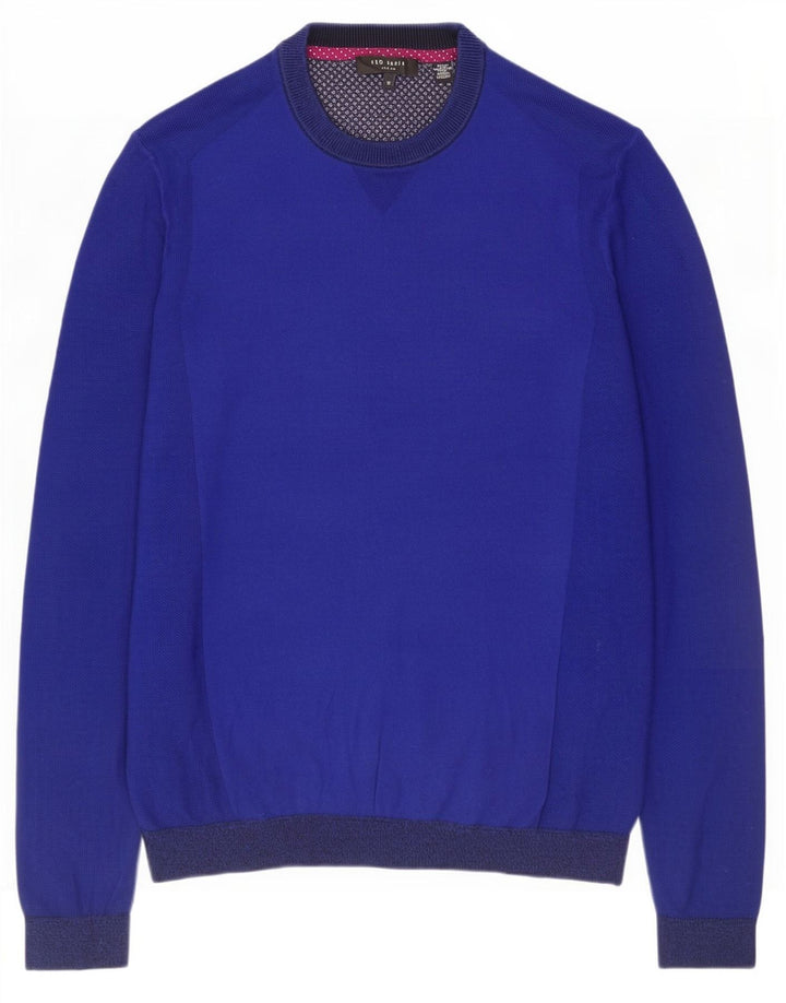 Ted Baker - Jersey de cuello redondo para hombre, talla 3, algodón azul marino mediano