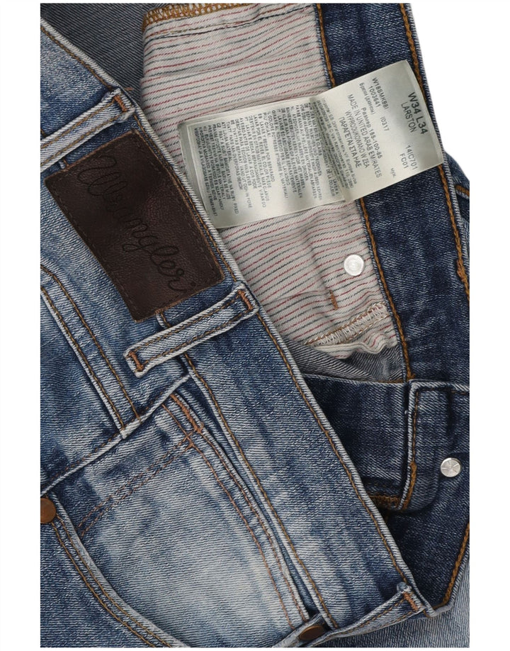 WRANGLER Vaqueros rectos Larston para hombre W34 L27 algodón azul