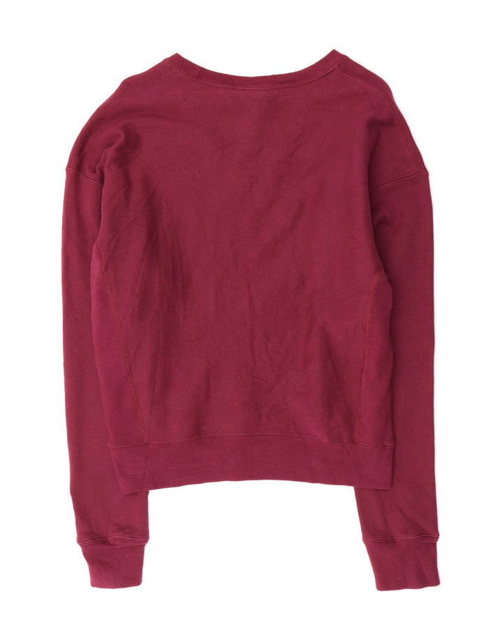CHAMPION Womens Oversized Sweatshirt Jumper UK 10 Small Burgundy Vintage Champion and Second-Hand Champion from Messina Hembry 
