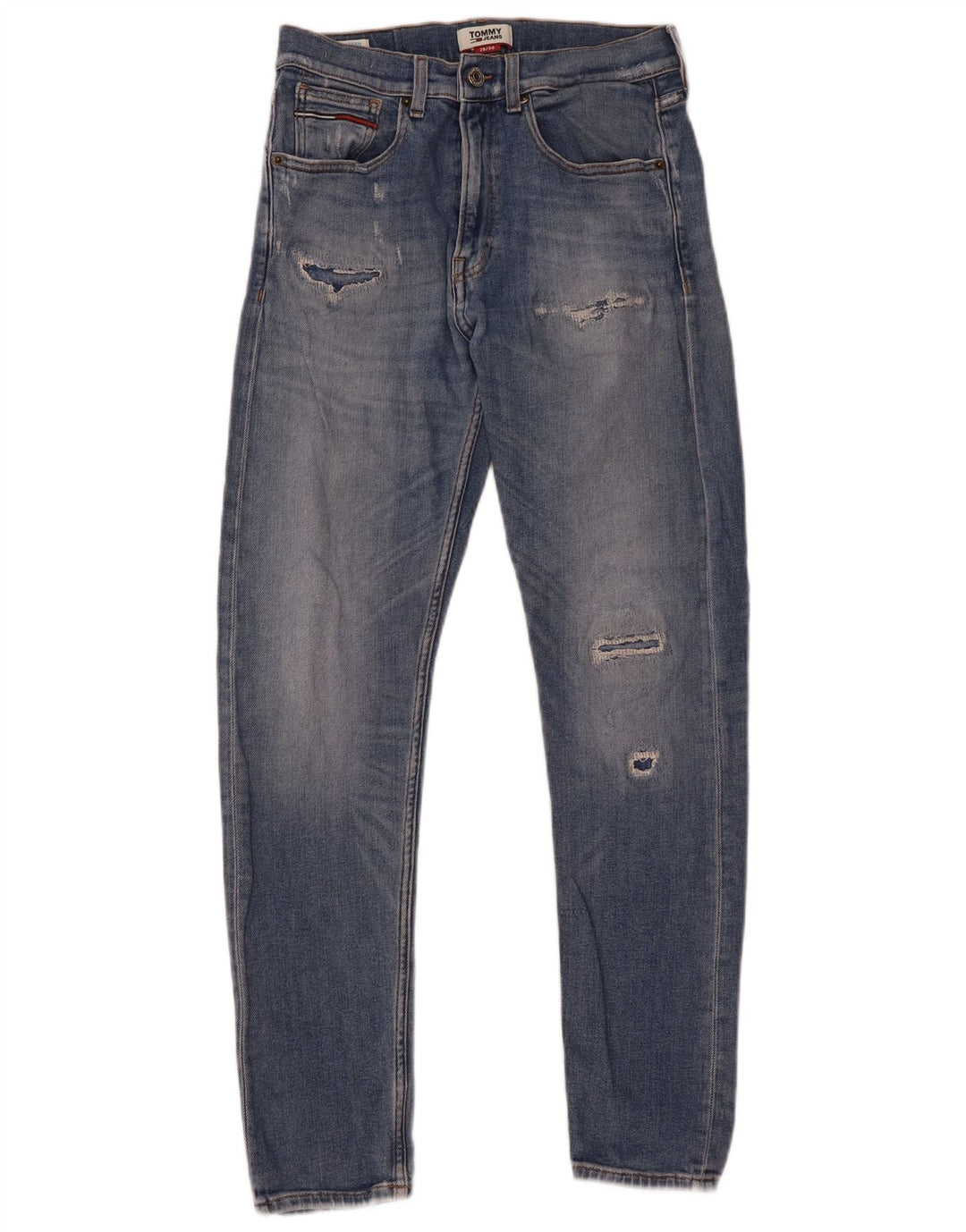 Tommy Hilfiger Vaqueros ajustados desgastados para hombre W28 L30 Algodón azul