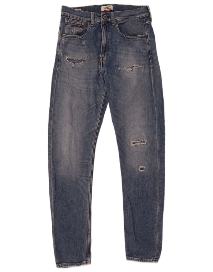 Tommy Hilfiger Vaqueros ajustados desgastados para hombre W28 L30 Algodón azul