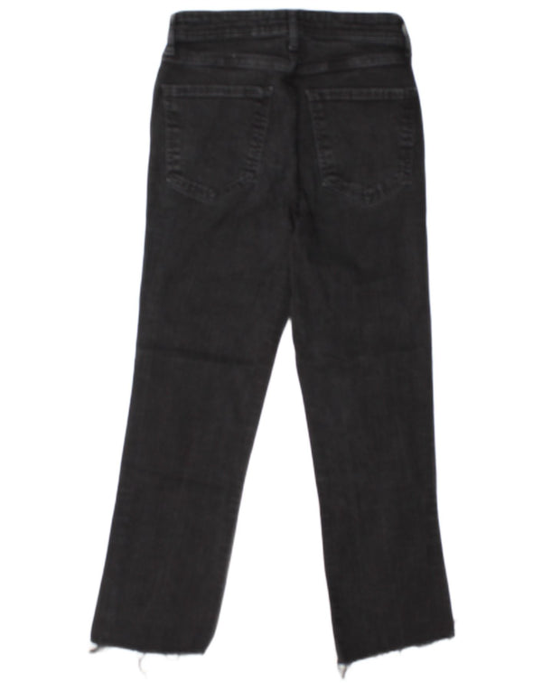 Zara Vaqueros cortos de cintura alta para mujer EU 38 Small W28 L25 Algodón negro