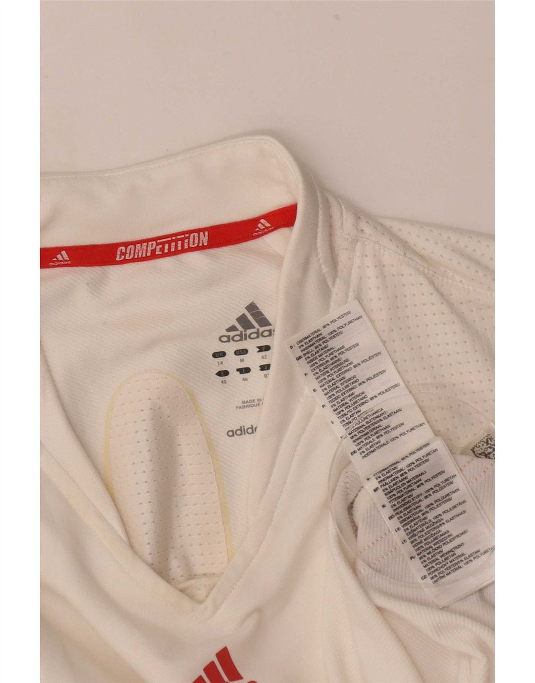 Adidas Camiseta sin mangas para mujer UK 44 Medio Blanco Colorblock Poliéster