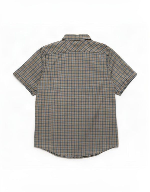 Marlboro Classics Mens Short Sleeve Custom Fit Shirt Medium Blue Check