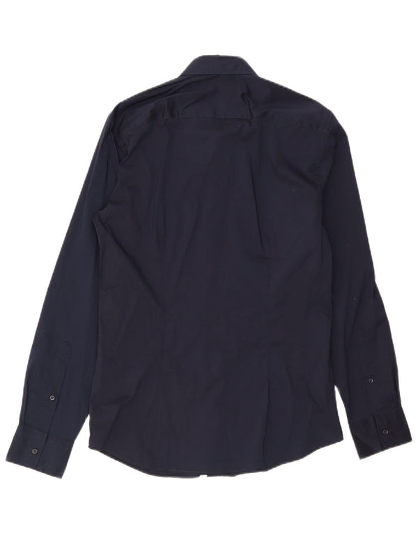 Camisa Benetton Hombre Small Azul Marino Algodón
