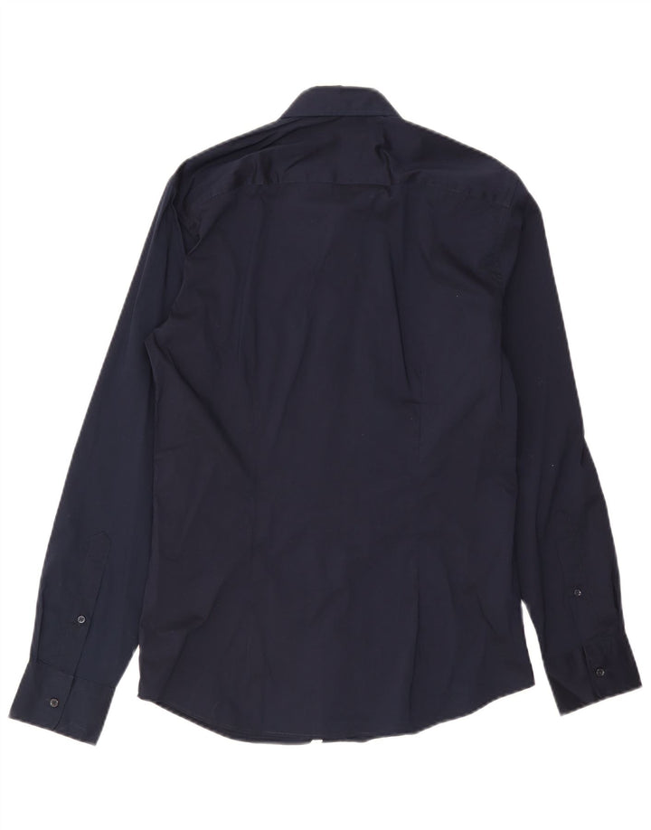 Camisa Benetton Hombre Small Azul Marino Algodón