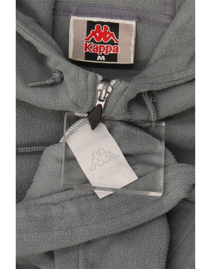 KAPPA Mens Hooded Fleece Jacket UK 38 Medium Grey Polyester