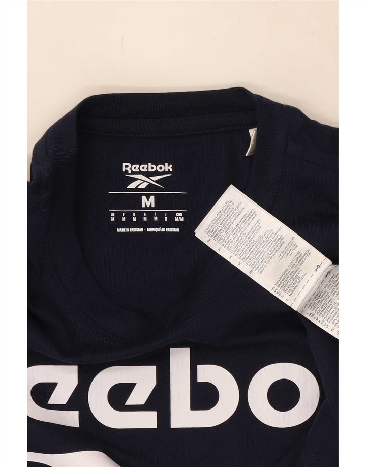 Camiseta Reebok Hombre Graphic Top Medium Azul Marino Algodón
