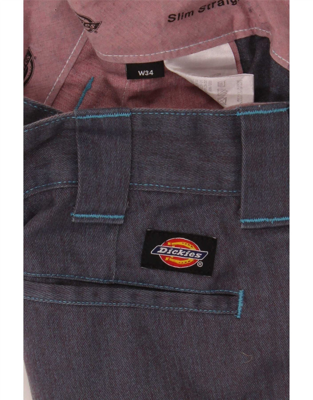 Dickies Pantalones cortos chinos para hombre W34 Large Poliéster azul marino