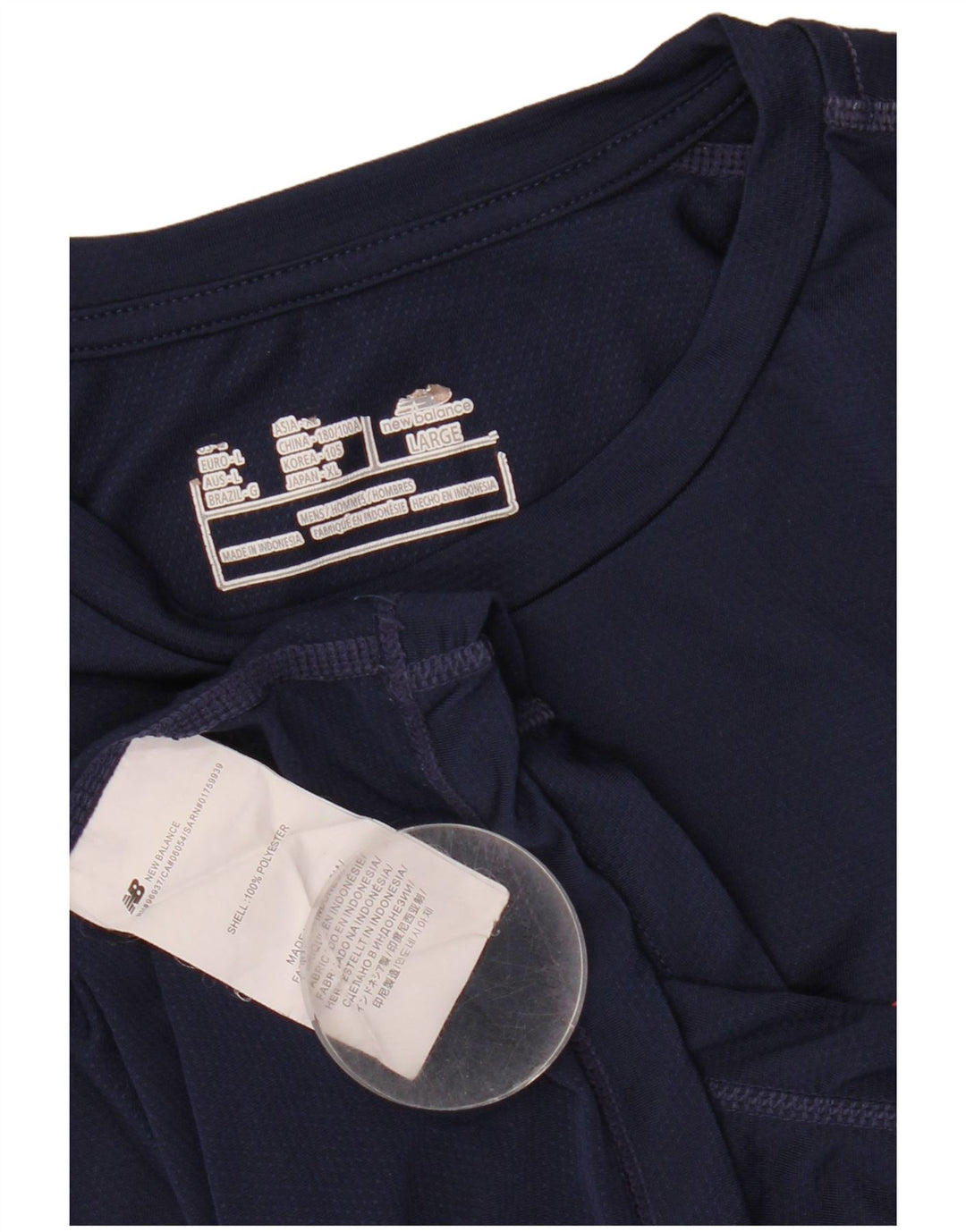 New Balance Hombre Gráfico Top Manga Larga Grande Poliéster Azul Marino