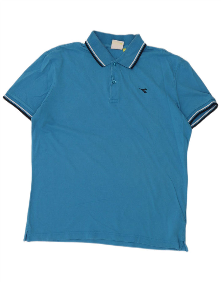 DIADORA Polo Hombre Grande Azul Algodón