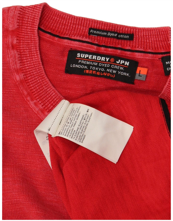 Superdry Jersey De Cuello Redondo Para Hombre Jersey De Algodón Rojo Grande