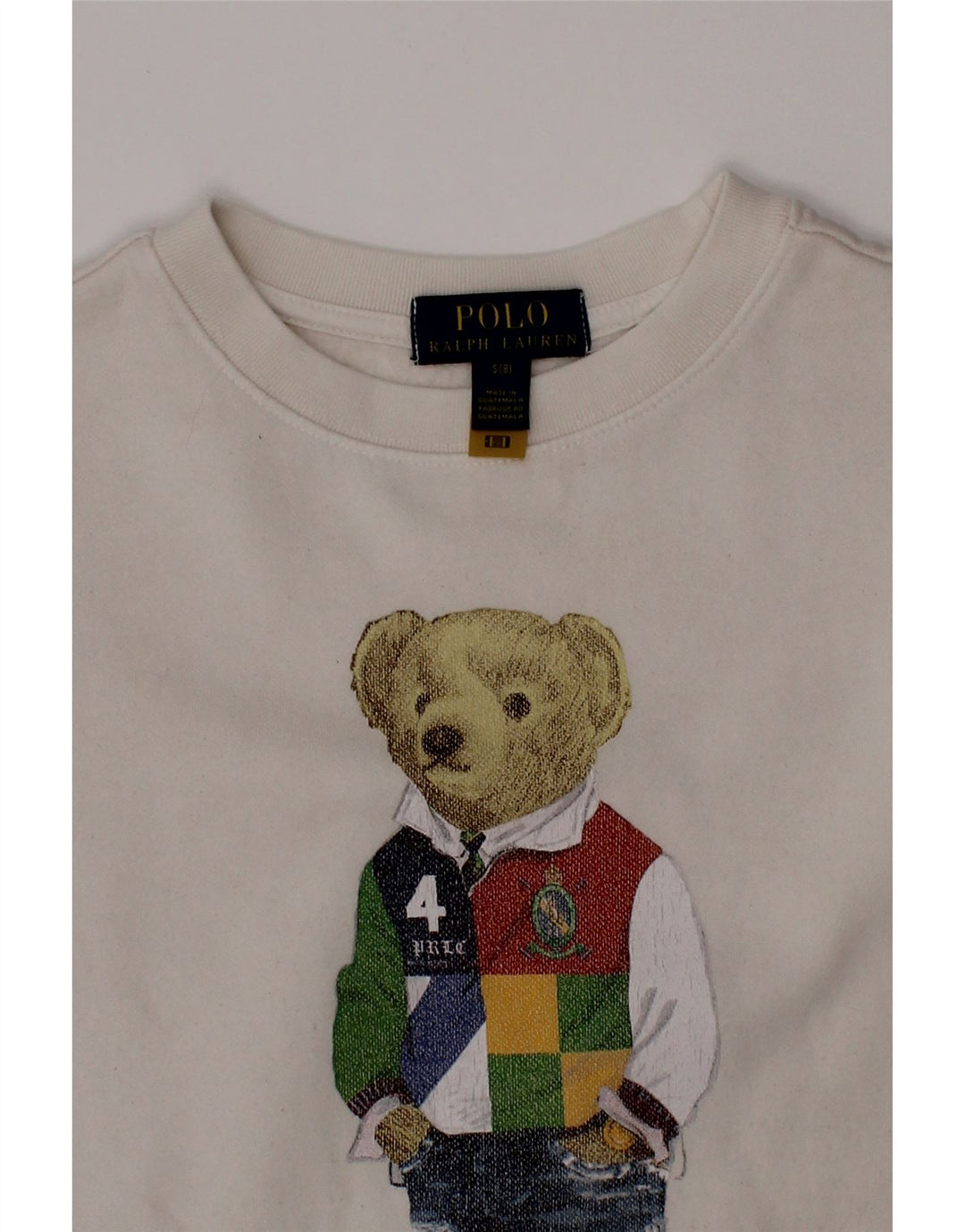 POLO RALPH LAUREN Sudadera con gráfico para niño Jersey 7-8 años Pequeño Blanco