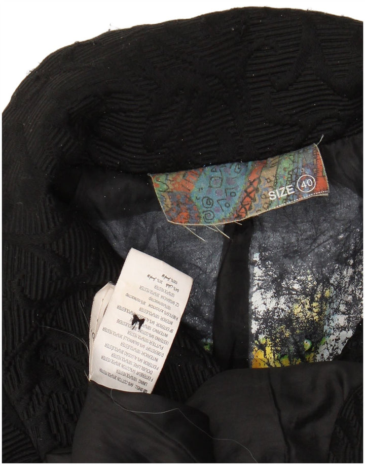 DESIGUAL Abrigo con estampado abstracto para mujer EU 40 Algodón negro mediano