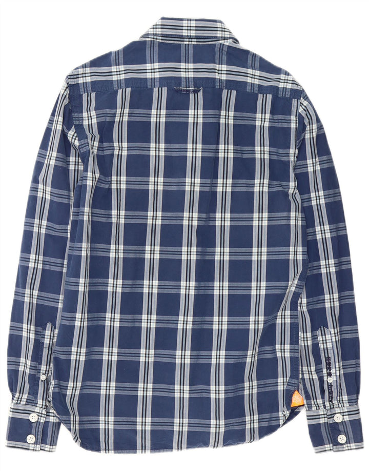 Camisa Superdry Hombre De Algodón A Cuadros Azul Marino Mediano