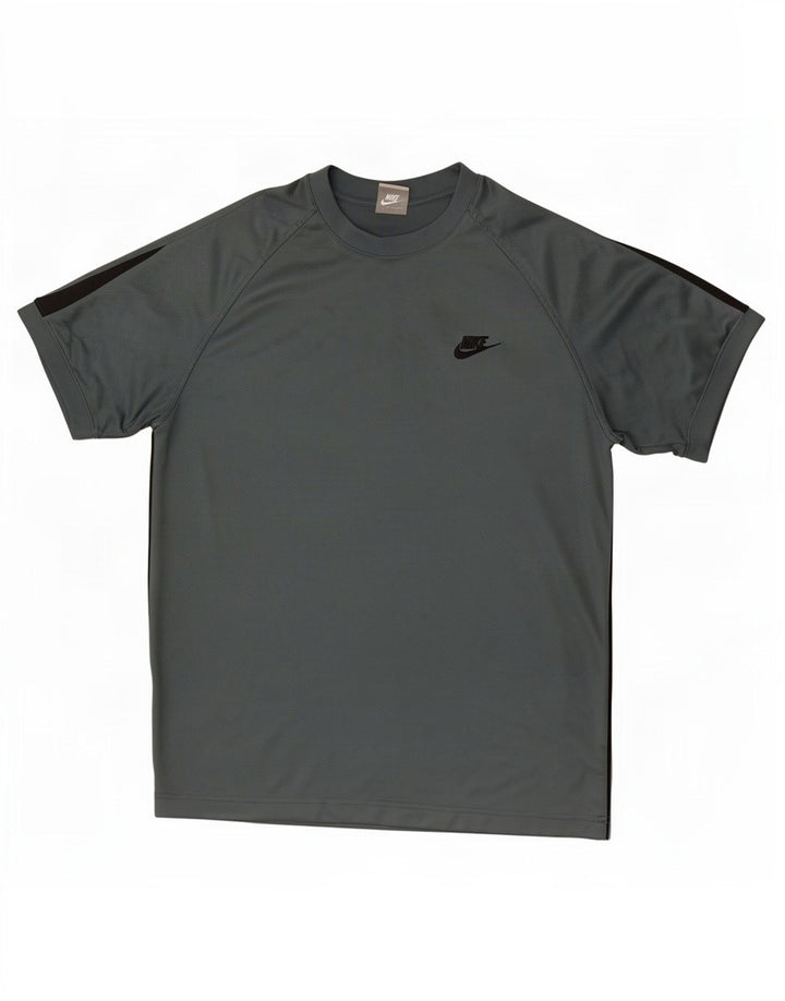 Camiseta Nike Hombre Top Verde Medio Color Block Poliéster