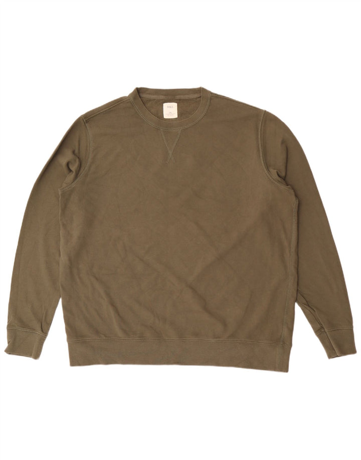 Marks & Spencer - Sudadera para hombre, talla 2XL, color caqui, algodón