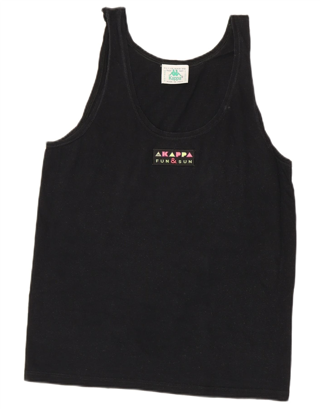 Kappa Camiseta sin mangas para mujer UK 44 Grande Algodón negro