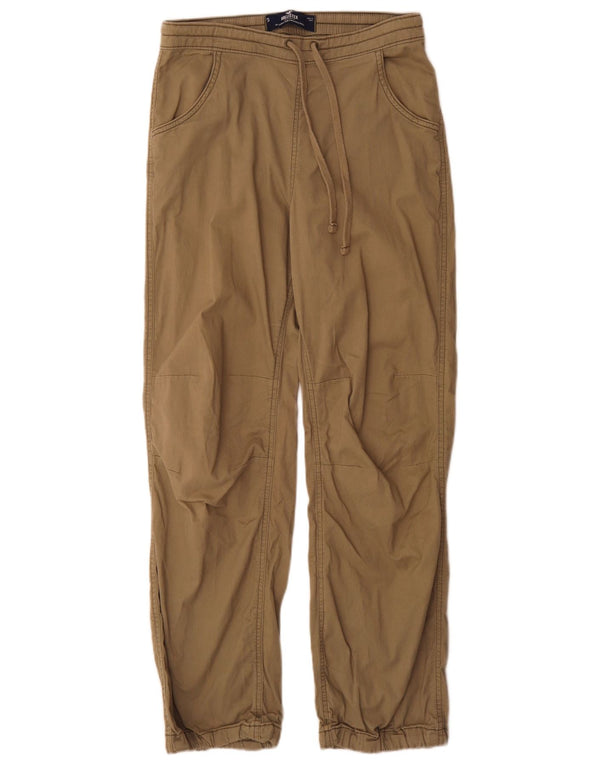 Hollister Mujer Baggy Relaxed Fit Pantalones Pequeños W26 L29 Algodón Caqui