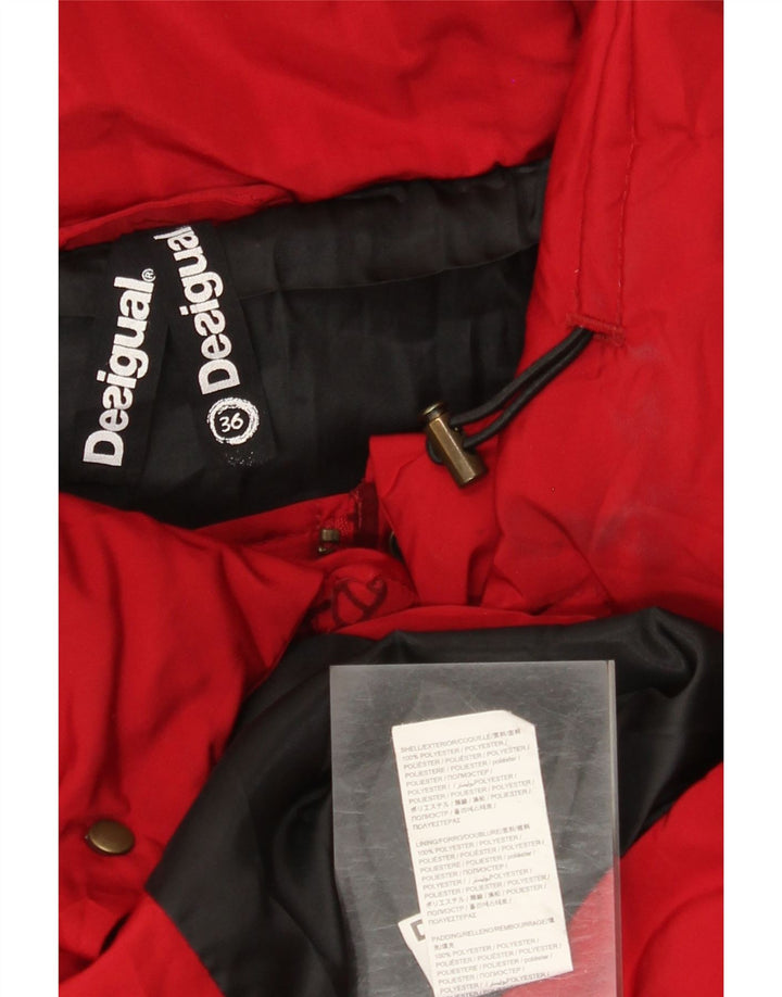 Abrigo acolchado Desigual para mujer EU 36 Poliéster floral rojo pequeño