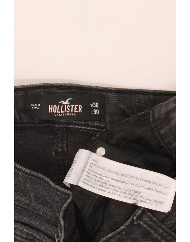 Vaqueros ajustados desgastados para hombre Hollister W30 L30 algodón gris