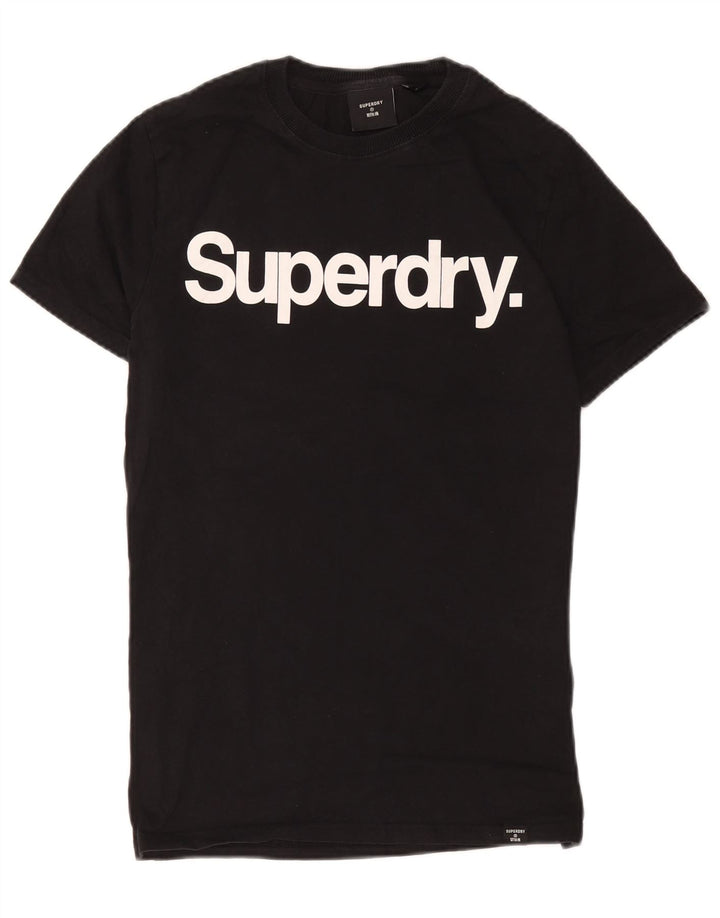 Superdry Camiseta con gráfico gráfico para hombre, parte superior mediana de algodón negro