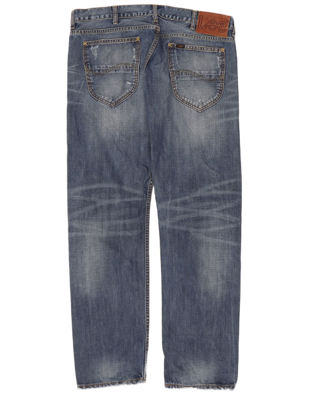 Lee Jeans rectos desgastados Knox para hombre W38 L32 Algodón azul