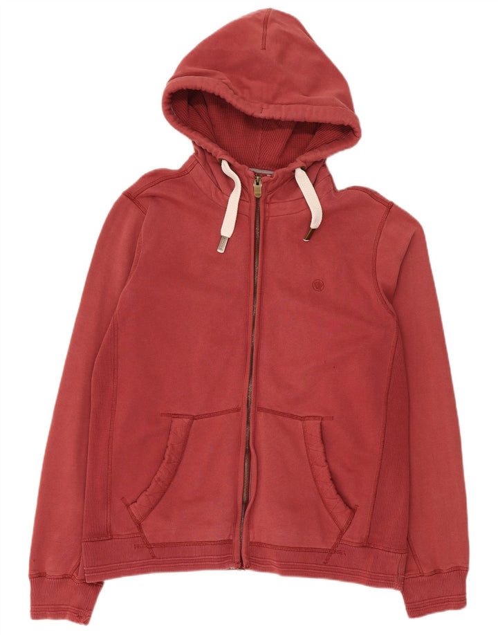Fat Face Sudadera con capucha y cremallera para hombre, talla grande, algodón rojo