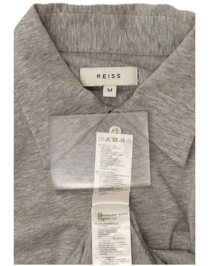 Camisa Reiss Hombre Algodón Gris Medio