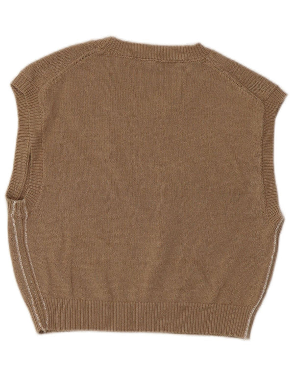 Zara Mujer Crop Vest Tank Top UK 42 Marrón Medio