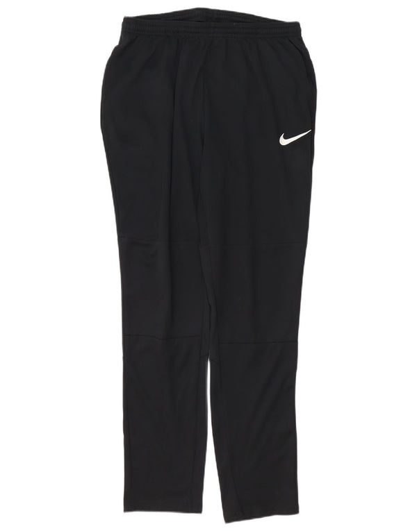 NIKE Mujer Dri Fit Chándal Pantalones UK 12 Mediano Negro Poliéster