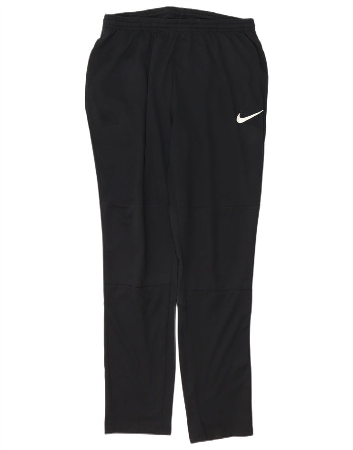 NIKE Mujer Dri Fit Chándal Pantalones UK 12 Mediano Negro Poliéster