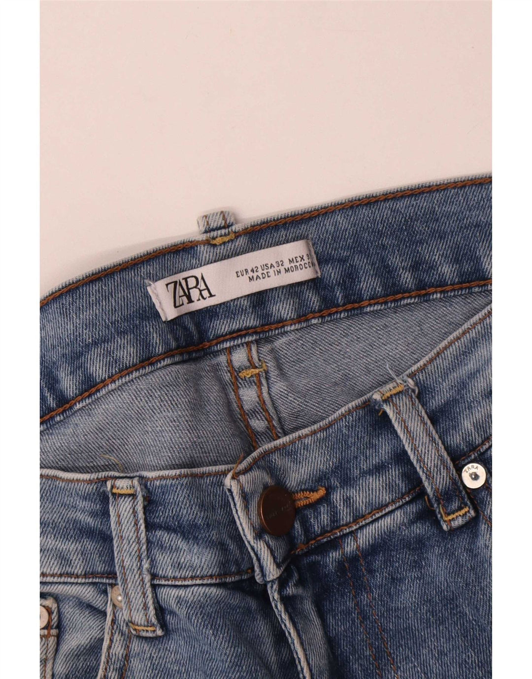 Zara Jeans Recortados Para Hombre Grande W32 L24 Azul