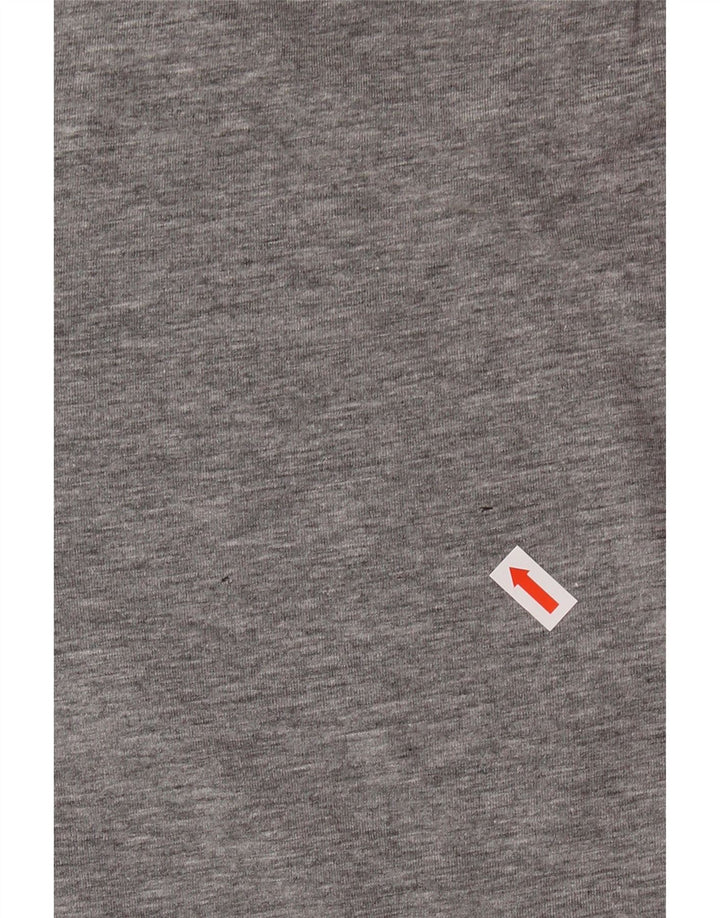 ELLESSE Camiseta gráfica para mujer Top UK 10 Pequeño algodón moteado gris