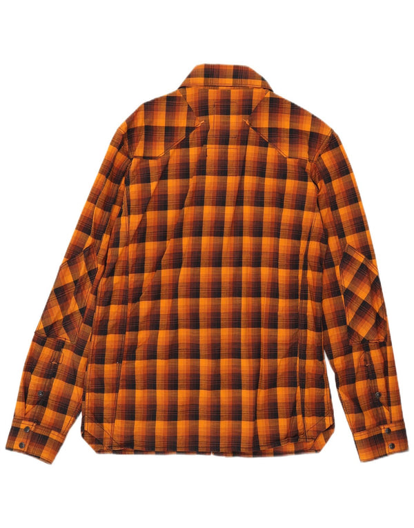 Camisa G-Star Hombre De Algodón A Cuadros Naranja Medio