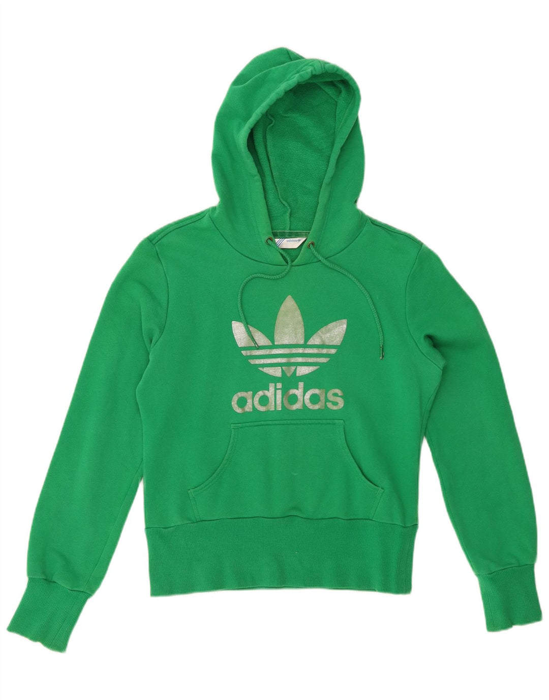 ADIDAS Jersey con capucha y gráfico corto para mujer EU 38 Algodón verde medio