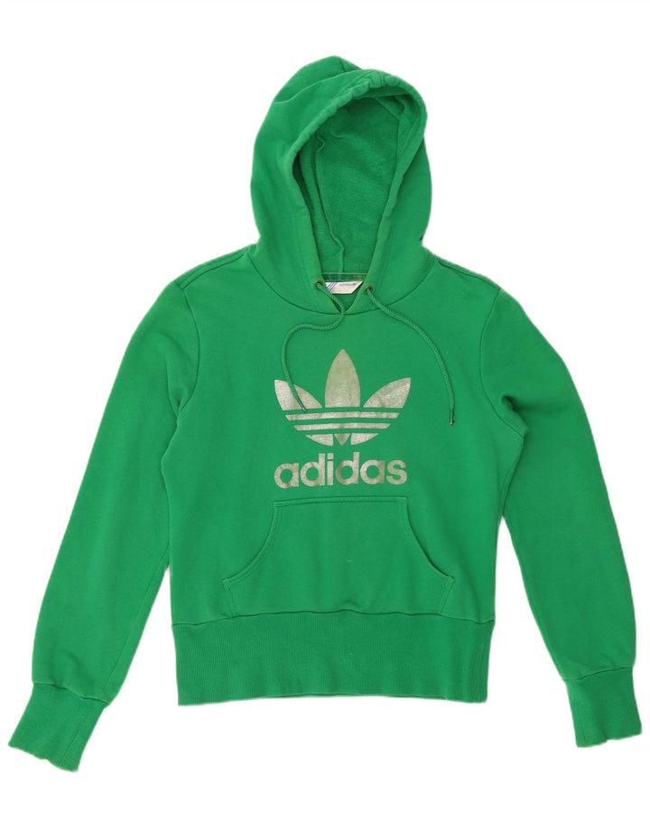 ADIDAS Jersey con capucha y gráfico corto para mujer EU 38 Algodón verde medio