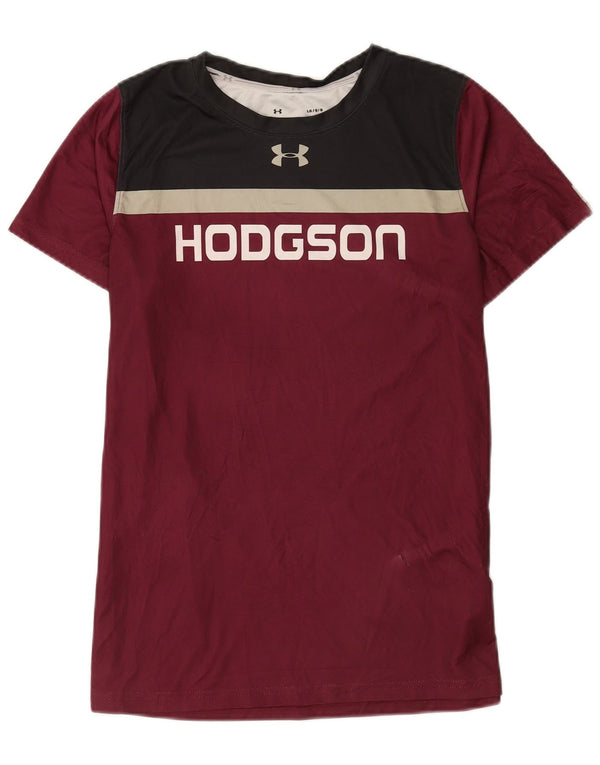 Under Armour Hombre Camiseta gráfica Top Large Borgoña Colorblock Poliéster
