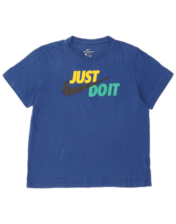 NIKE Camiseta gráfica para hombre, talla grande, azul