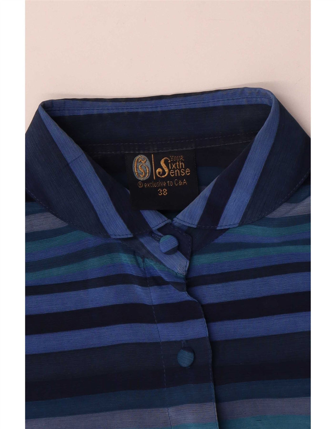 Your Sixth Sense Blusa camisera para mujer EU 38 Poliéster a rayas azul medio
