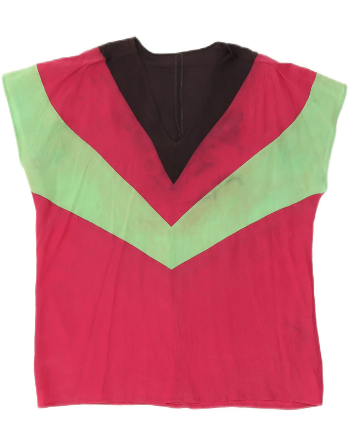 VINTAGE Womens Sleeveless Blouse Top UK 14 Large Multicoloured Colourblock Vintage Vintage and Second-Hand Vintage from Messina Hembry 