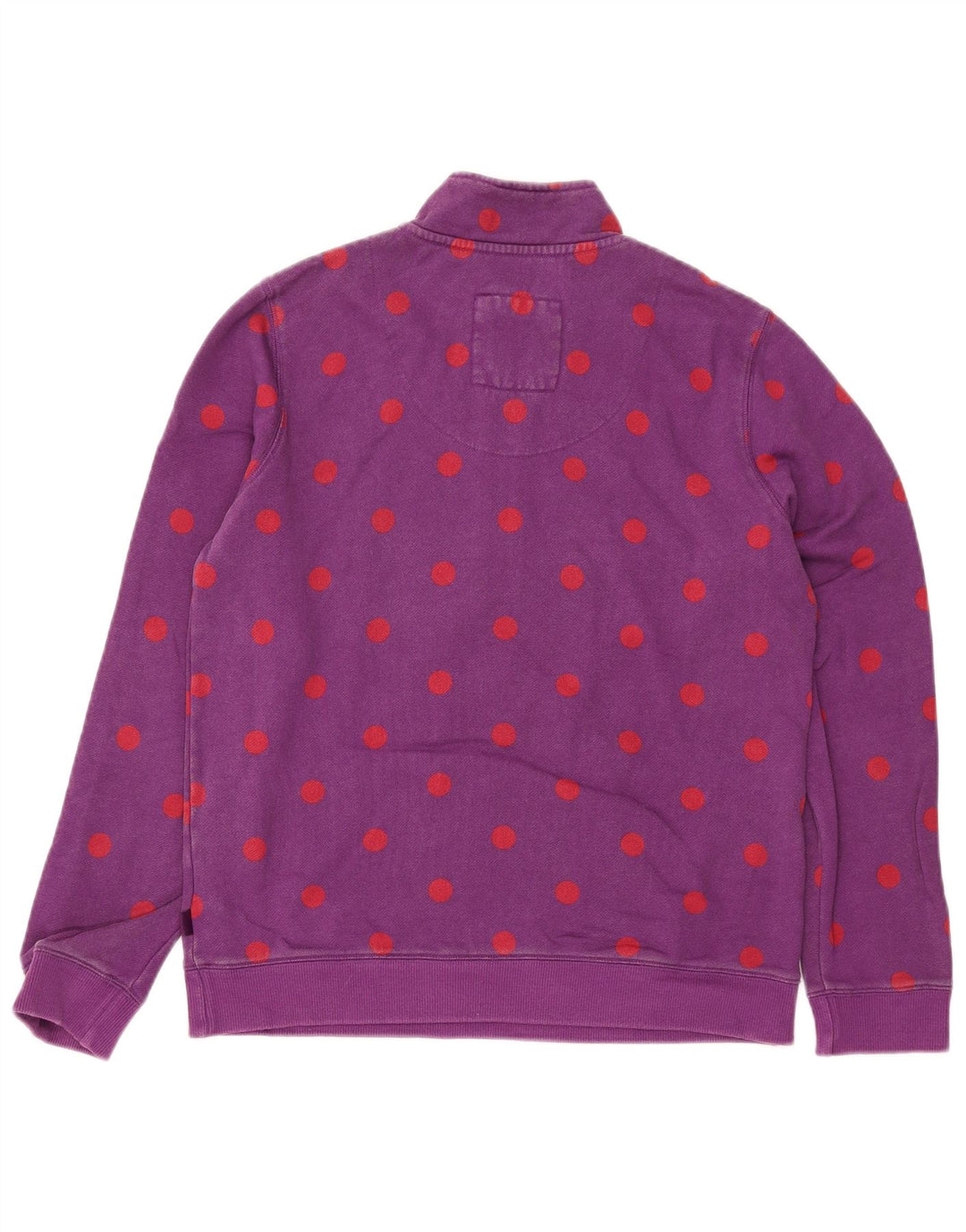 BODEN Sudadera con cuello y cremallera para mujer, talla 40, talla mediana, color morado y lunares