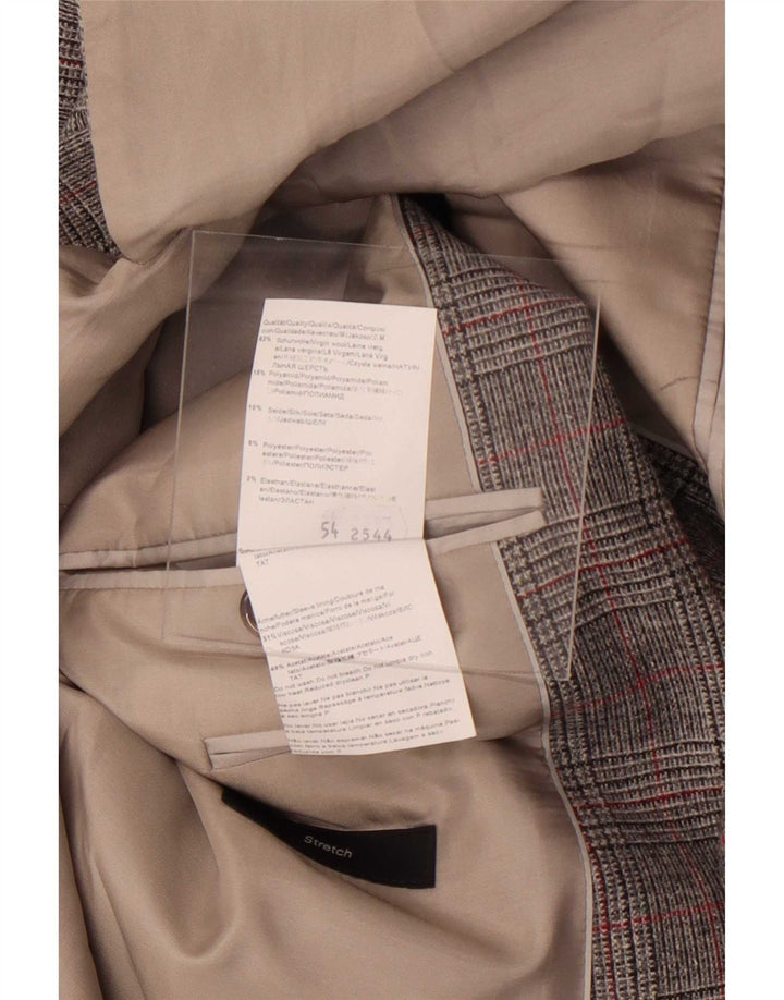 Chaqueta tipo blazer de 2 botones para hombre Hugo Boss UK 54 2XL Gris pata de gallo