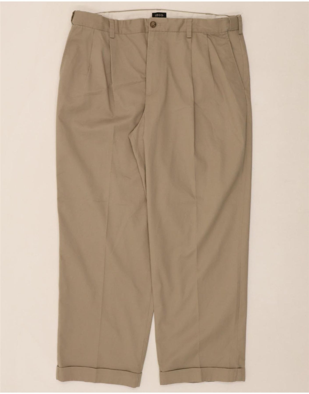 IZOD Mens Pegged Chino Trousers W38 L30 Beige Polyester Vintage Izod and Second-Hand Izod from Messina Hembry 