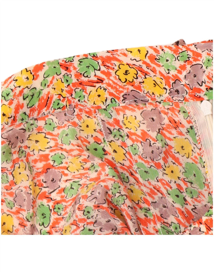 VINTAGE Mujer A-Line Falda W32 Grande Multicolor Floral