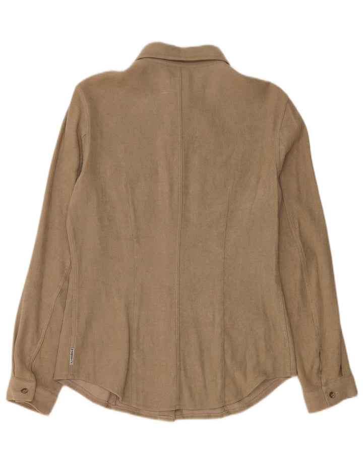 Camisa Armani Jeans Mujer UK 10 Small Viscosa Beige
