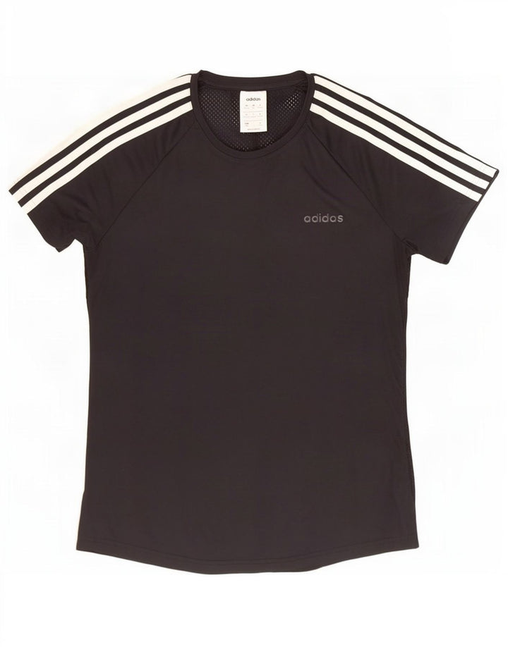 Adidas Mujer Climalite Camiseta Top UK 12/14 Mediano Negro Poliéster