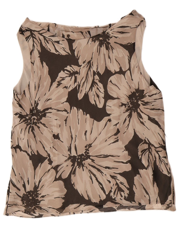 Marks & Spencer Blusa regular sin mangas para mujer UK 20 2XL Marrón Floral