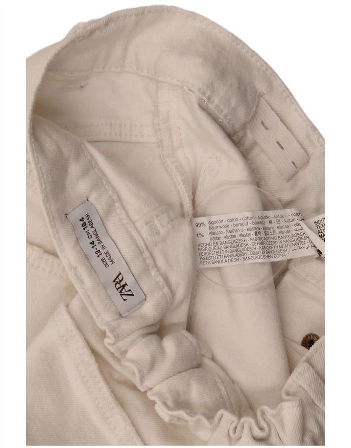 ZARA Shorts Vaqueros Niña 13-14 Años W27 Blanco Algodón
